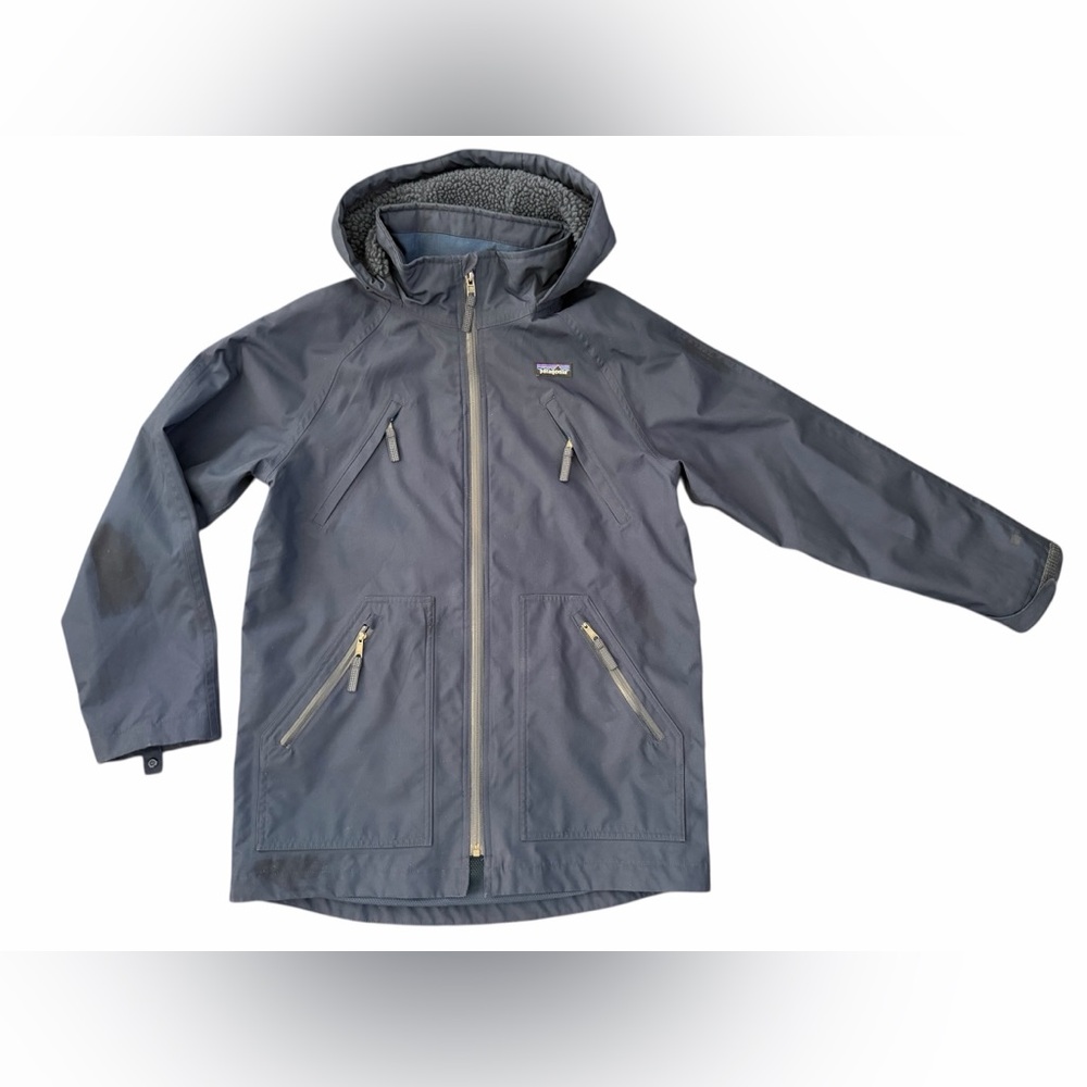 Kids XL Navy Patagonia Waterproof Shell - lots of pockets